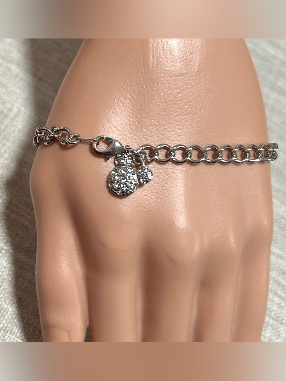 Disney Silver Chain Bracelet with Mickey Charm - Silver